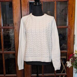 Lands End Drifter Sweater in White Women's size Medium